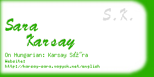 sara karsay business card